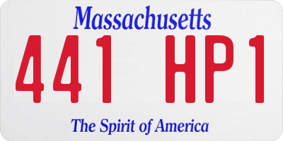 MA license plate 441HP1
