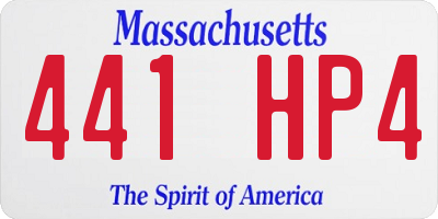 MA license plate 441HP4