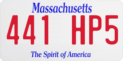 MA license plate 441HP5