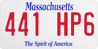 MA license plate 441HP6