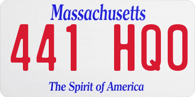 MA license plate 441HQ0