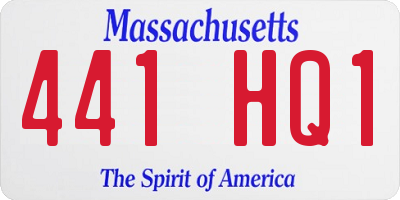 MA license plate 441HQ1