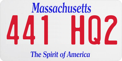 MA license plate 441HQ2