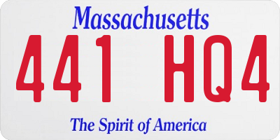 MA license plate 441HQ4