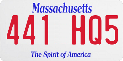 MA license plate 441HQ5