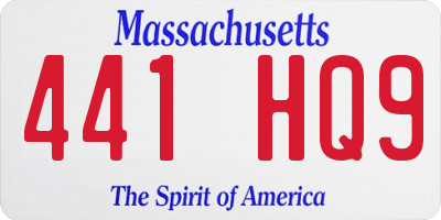 MA license plate 441HQ9