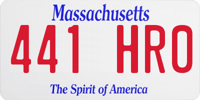 MA license plate 441HR0
