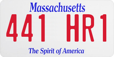 MA license plate 441HR1
