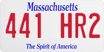 MA license plate 441HR2