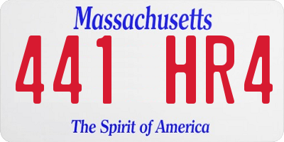 MA license plate 441HR4