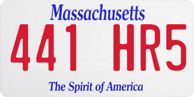 MA license plate 441HR5