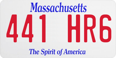 MA license plate 441HR6