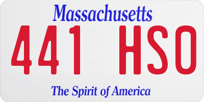 MA license plate 441HS0