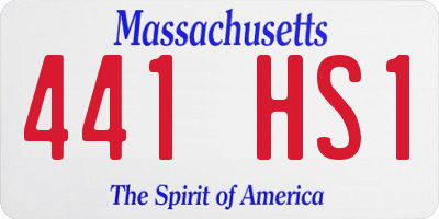 MA license plate 441HS1