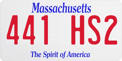 MA license plate 441HS2