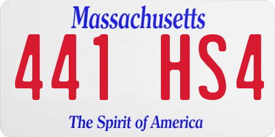 MA license plate 441HS4