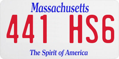 MA license plate 441HS6