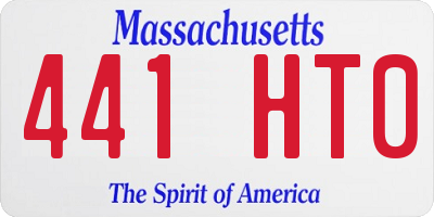 MA license plate 441HT0