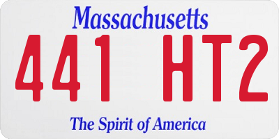 MA license plate 441HT2