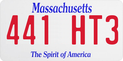 MA license plate 441HT3