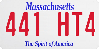 MA license plate 441HT4