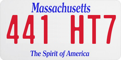 MA license plate 441HT7