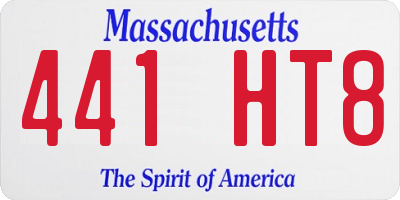 MA license plate 441HT8