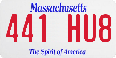 MA license plate 441HU8