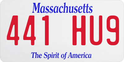 MA license plate 441HU9