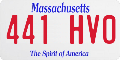 MA license plate 441HV0