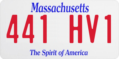MA license plate 441HV1