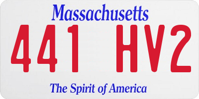 MA license plate 441HV2