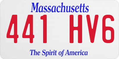 MA license plate 441HV6