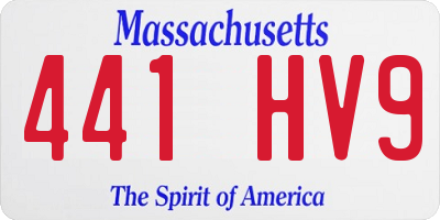 MA license plate 441HV9