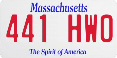 MA license plate 441HW0