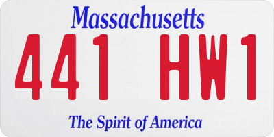 MA license plate 441HW1