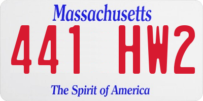 MA license plate 441HW2
