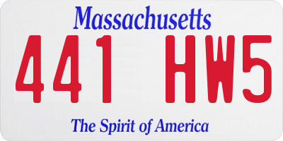 MA license plate 441HW5