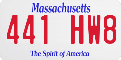 MA license plate 441HW8