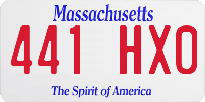 MA license plate 441HX0