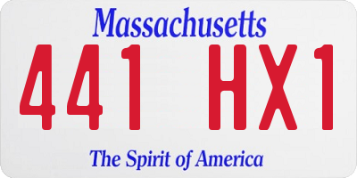 MA license plate 441HX1