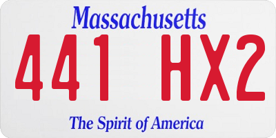 MA license plate 441HX2