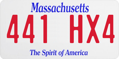 MA license plate 441HX4
