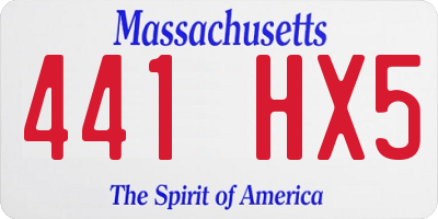 MA license plate 441HX5