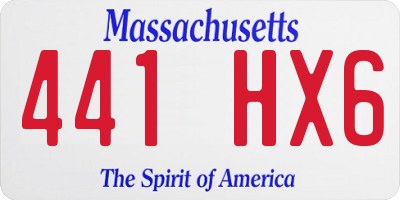 MA license plate 441HX6