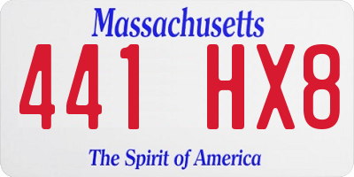MA license plate 441HX8
