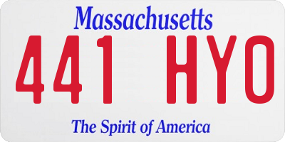 MA license plate 441HY0