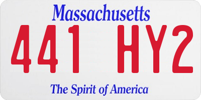 MA license plate 441HY2