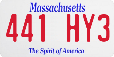 MA license plate 441HY3