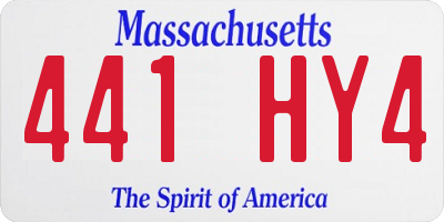 MA license plate 441HY4